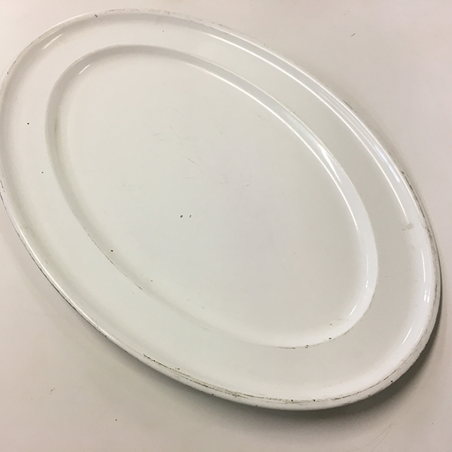 PLATTER, White Metal - Large Oval